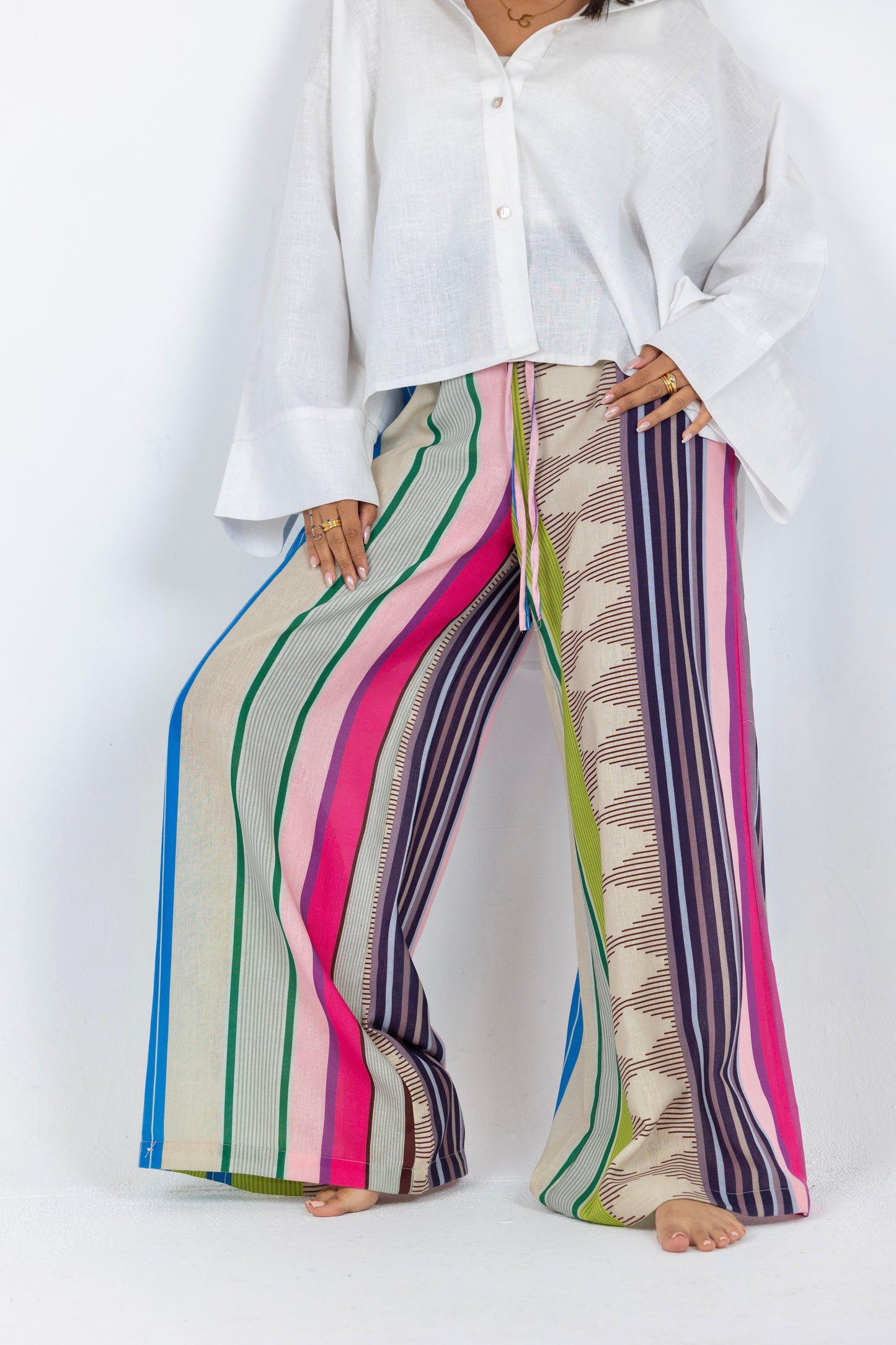 Striped pop pants