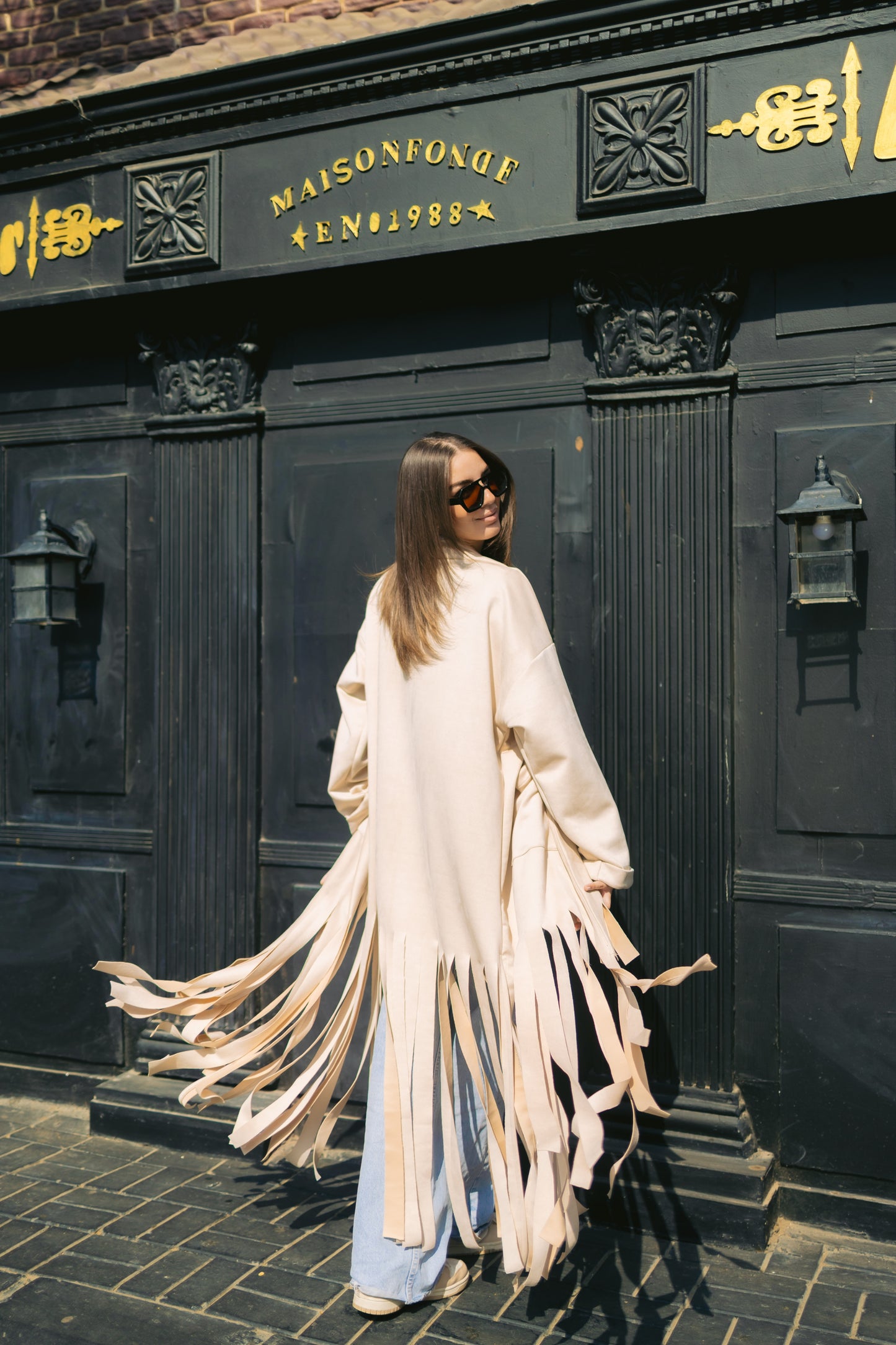 Fringes coat - Beige