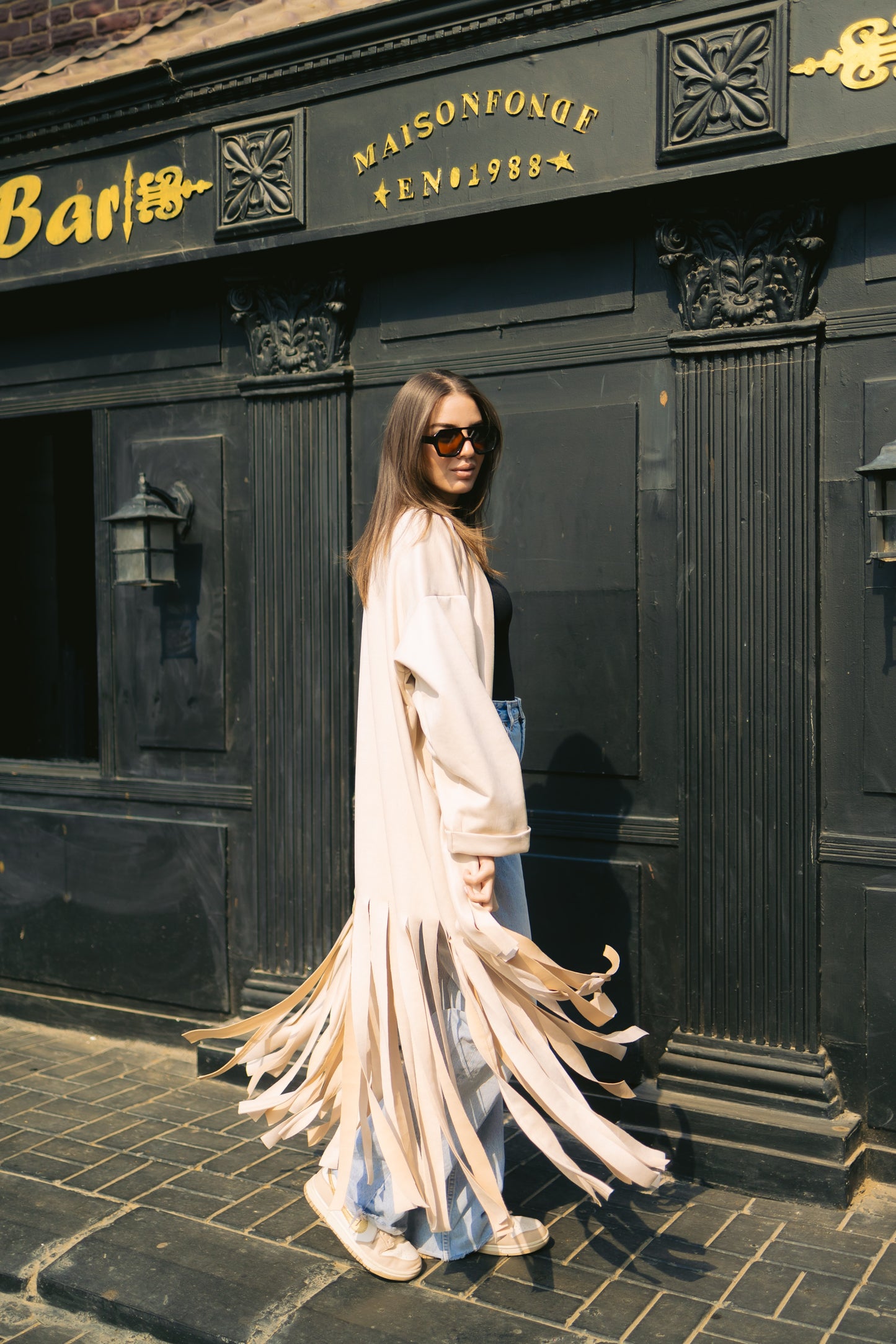 Fringes coat - Beige