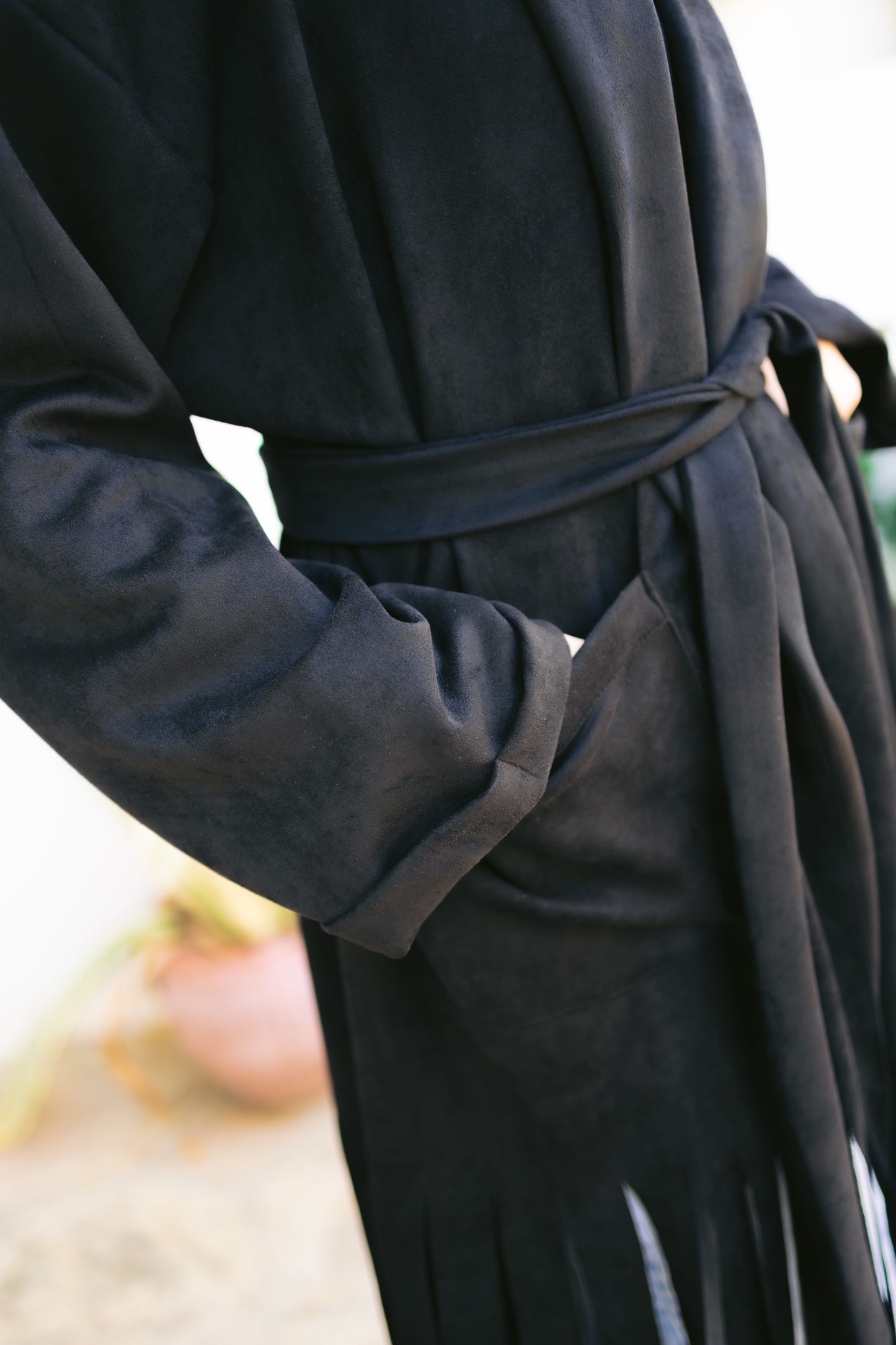 Fringes coat - Black