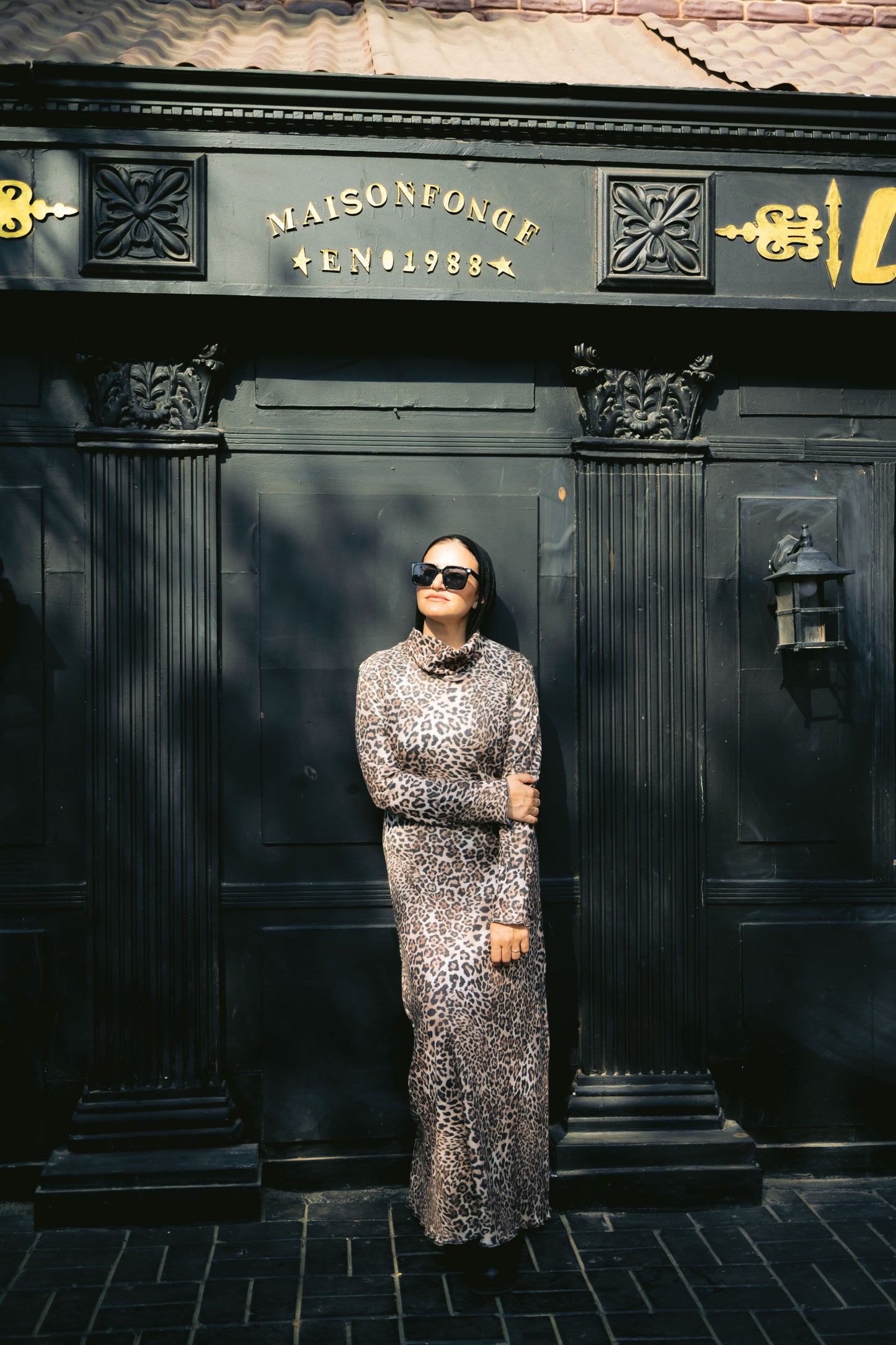 Wool leopard dress