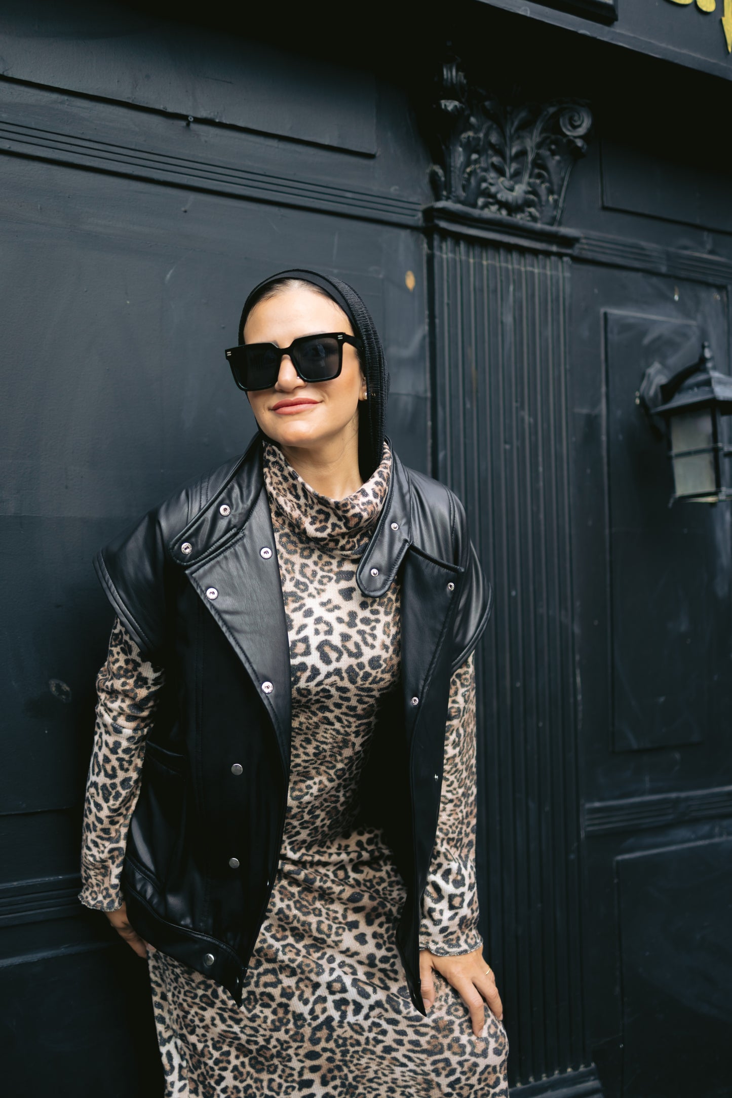 Wool leopard dress