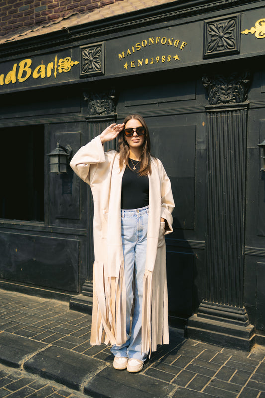 Fringes coat - Beige