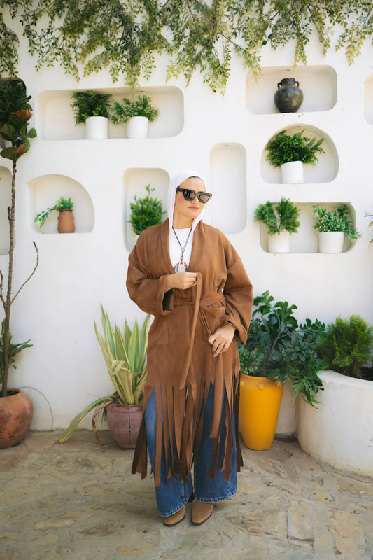 Fringes coat - Camel