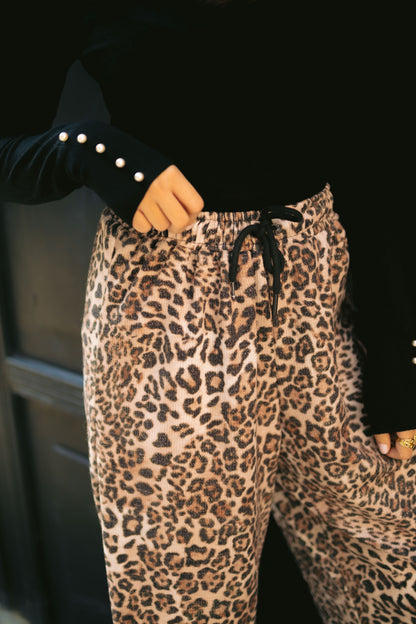 Wool leopard pants