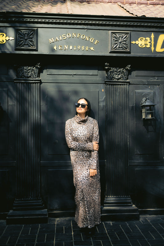 Wool leopard dress