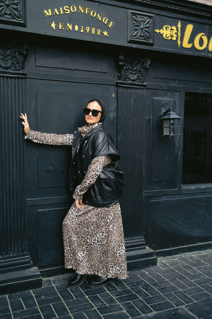 Wool leopard dress
