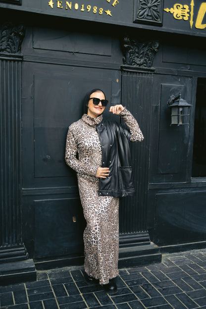 Wool leopard dress